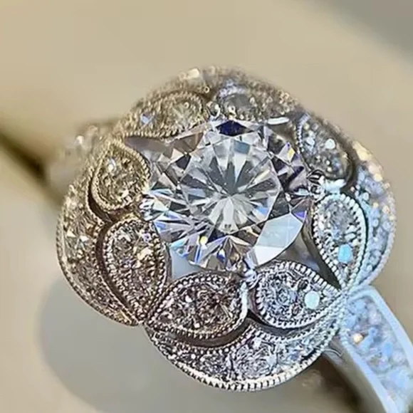 18k 2.5ct Art Deco Ring - Picture 1 of 11